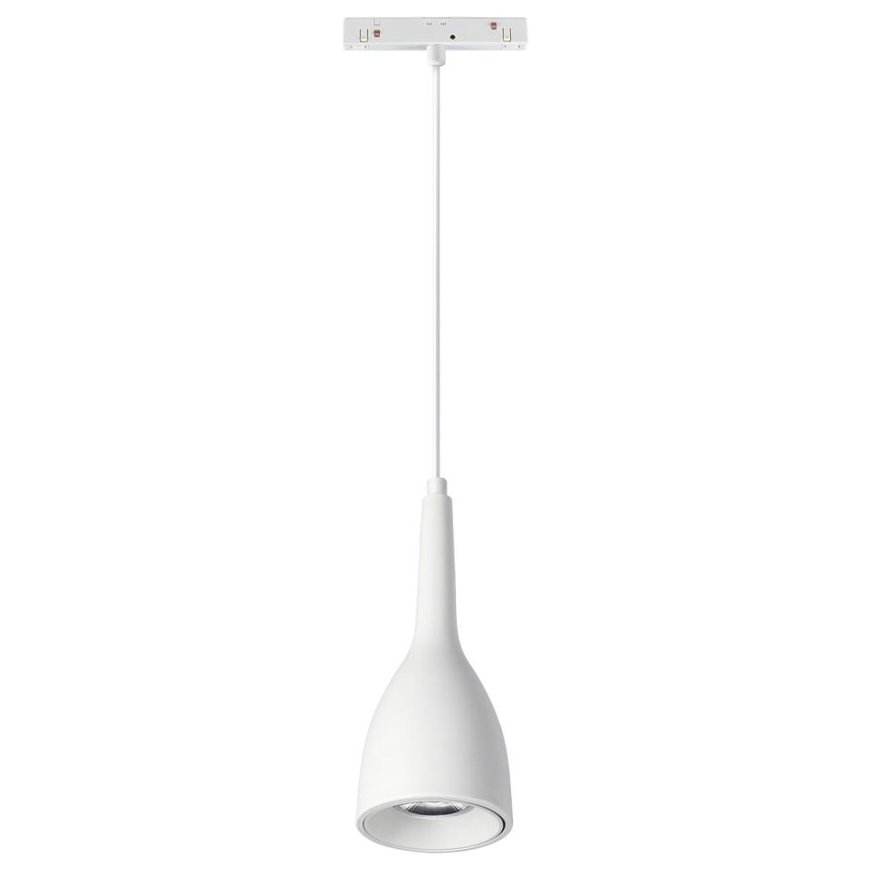 Фото №5  NOVOTECH 358550 SHINO NT21 049 белый Трековый светильник для низков. шинопровода, длина провода 1м IP20 LED 4000K 12W 48V FLUM