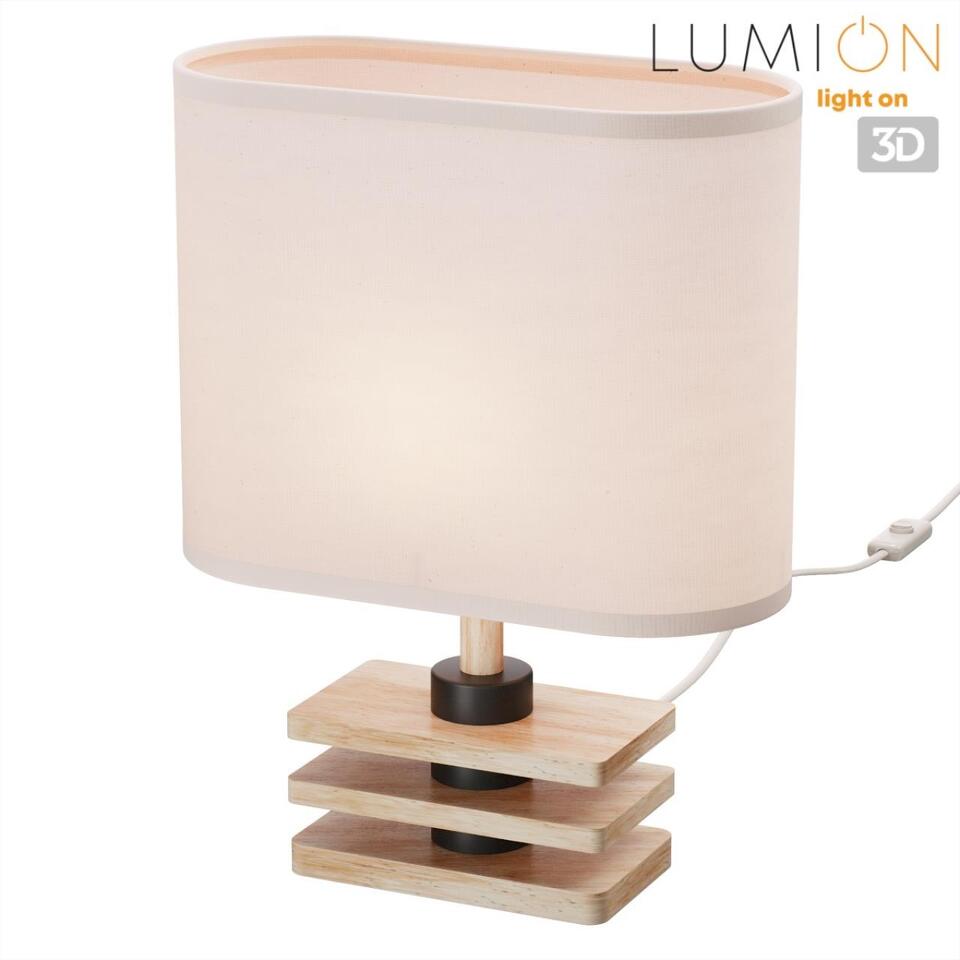 Фото №8  Настольная лампа LUMION 8205/1T COUNTY LN26 512 светлое дерево/бежевый, дерево/текстиль Настольная лампа E27 1*60W 220V MADERANA