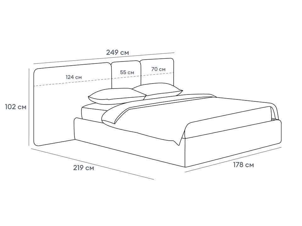 Фото №9  Кровать OGOGOHOME Кровать Atessa без подъемного механизма