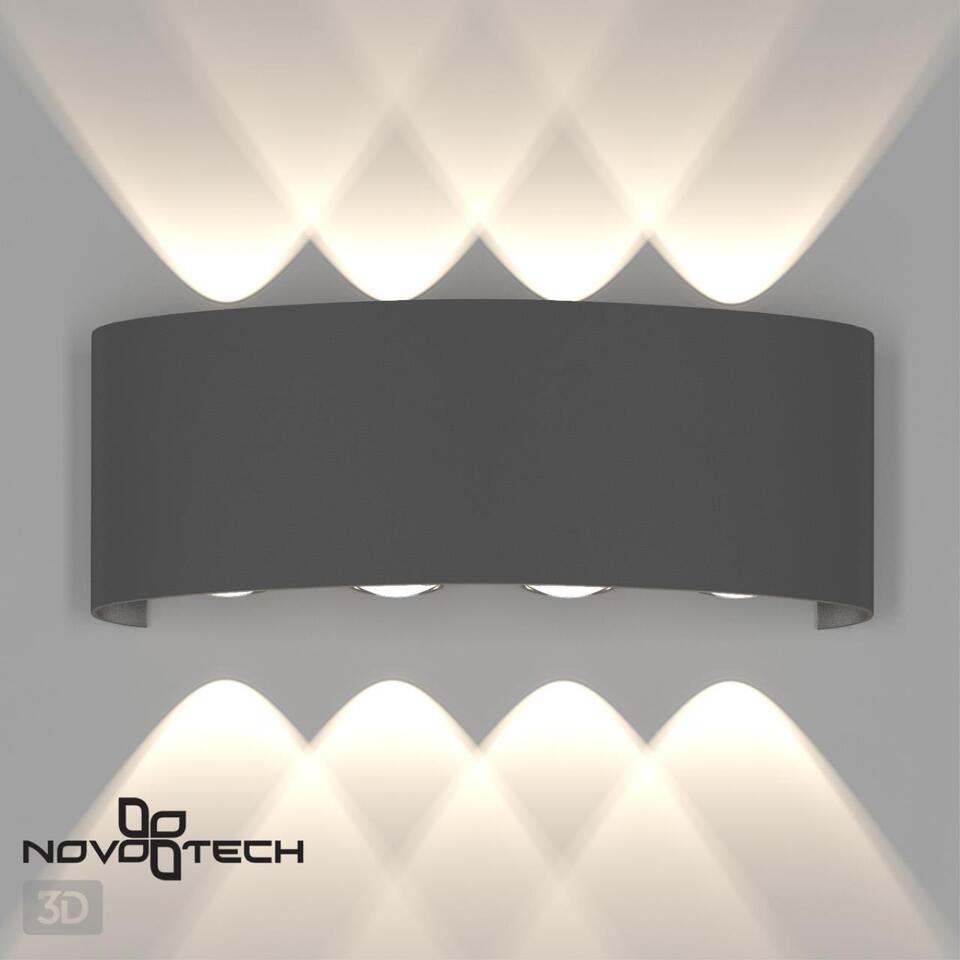 Фото №5  NOVOTECH 358461 STREET NT20 736 темно-серый  Ландшафтный настенный светильник IP54 LED 4000K 8W 85-265V CALLE