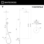 Превью фото №3  Термостатическая душевая система наружного монтажа WHITECROSS Y Y1254TOPGLB (брашированное золото)