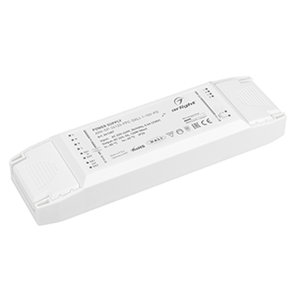Фото №1  Arlight Блок питания ARV-SP-24120-PFC-DALI-1-10V-PD (24V, 5A, 120W) ( IP20 Пластик, 5 лет)