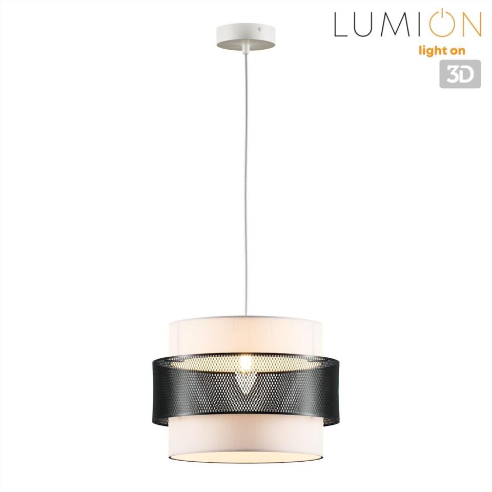 Фото №8  Подвесной светильник LUMION 8002/1A MODERNI LN25 000 белый, черный металл/металл, текстиль Подвес Е27 60W 220V ANIMAISA