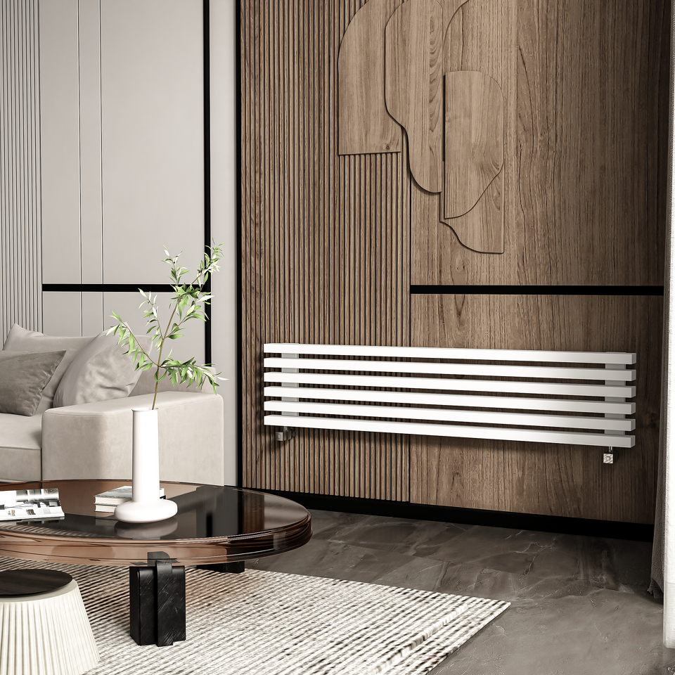 Фото №3  Радиатор Warmmet Luxe 60H ширина 1000 мм секций 6 цвет белый тип подключения: нижнее левое