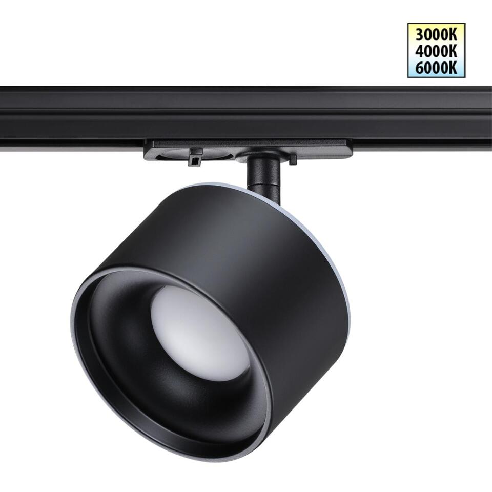 Фото №9  NOVOTECH 358974 PORT NT22 222 черный Светильник трековый однофазный трехжильный с переключ. цв. температуры IP20 LED 3000К\4000К\6000К 12W вниз + 3W вверх 110-