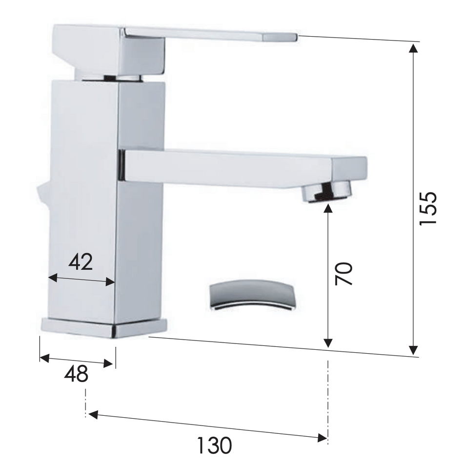 Фото №2  Смеситель для раковины Remer Qubika Q10