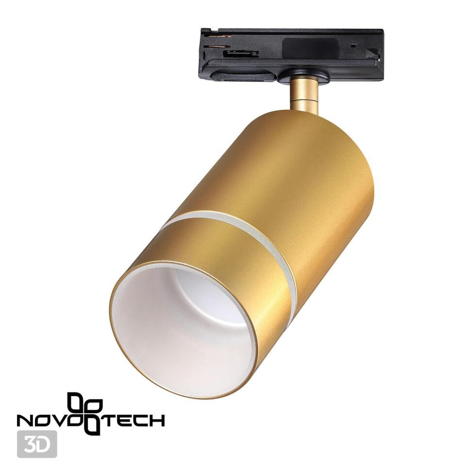 Фото №4  NOVOTECH 370780 PORT NT21 250 золото Светильник трековый однофазный трехжильный IP20 GU10 9W 235V ELINA