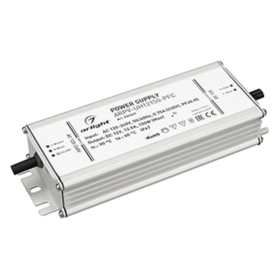 Фото №1  Arlight Блок питания ARPV-UH12150-PFC (12V, 12.5A, 150W) ( IP67 Металл, 7 лет)
