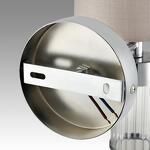 Превью фото №6  LUMION 6585/1W MODERNI LN26 060 хром/бежевый, металл/текстиль, стекло Бра E14 1*40W 220V ARNIKA