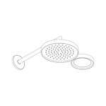 Превью фото №5  SF127DXX AQUAelite Ninfea верхний душ 200 мм с настенным кронштейном и с лампой 120x120 мм Матовый чёрный, 38/05Q