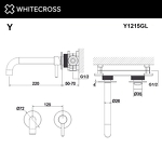 Превью фото №3  Смеситель для умывальника скрытого монтажа WHITECROSS Y Y1215GL (золото)