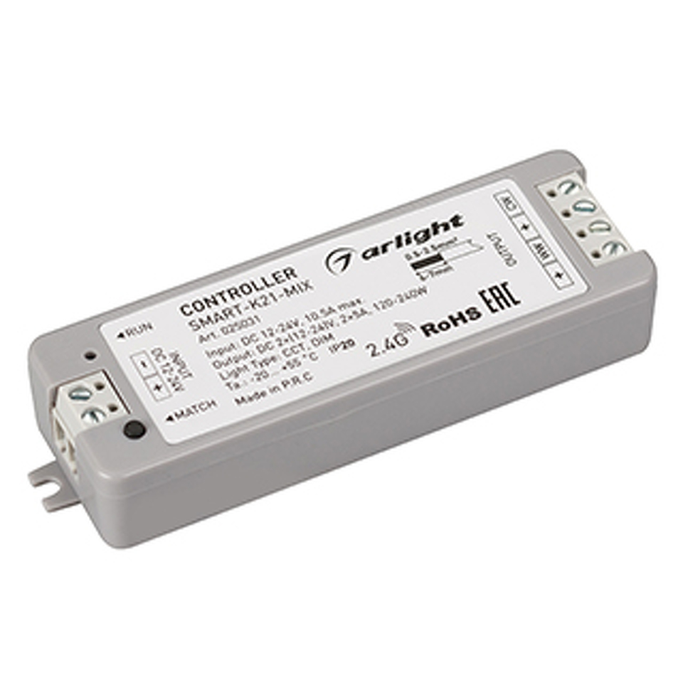 Фото №1  Arlight Контроллер SMART-K21-MIX (12-24V, 2x5A, 2.4G) ( IP20 Пластик, 5 лет)