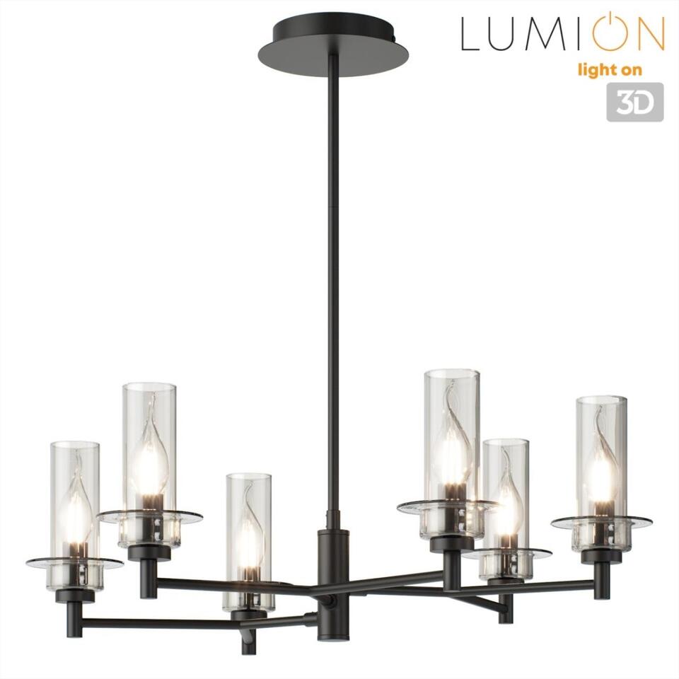 Фото №7  Люстра LUMION 6555/6C CLASSI LN26 099 черный/дымчатый/металл/стекло Люстра потолочная E14 6*40W 220V MADONNA