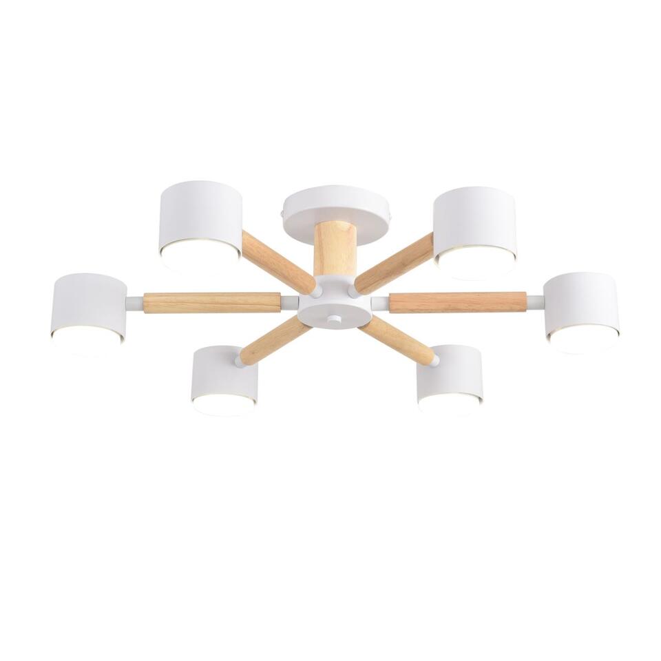 Фото №7  LUMION 8306/6C COMFI LN26 333 белый, дерево/металл Светильник потолочный GX53 LED 6*7W 220V VUDI