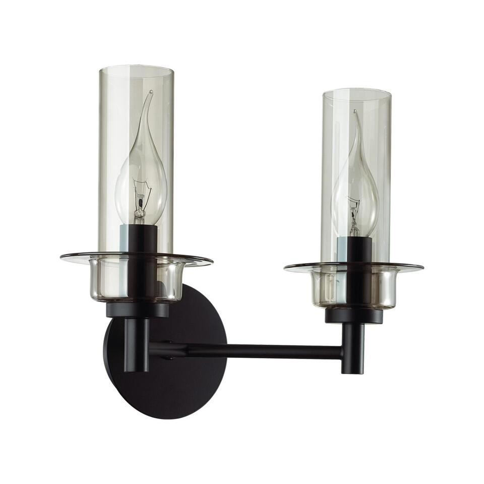 Фото №6  LUMION 6555/2W CLASSI LN26 100 черный/дымчатый/металл/стекло Бра E14 2*40W 220V MADONNA