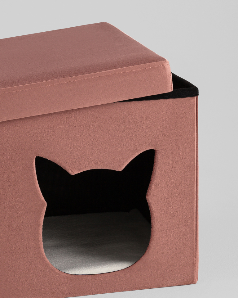 Фото №6  Пуф складной с ящиком Store Pet розовый