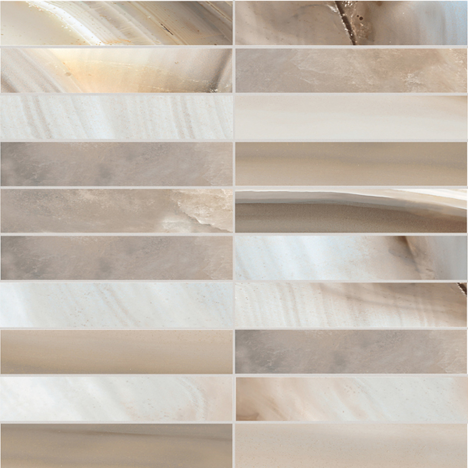 Фото №1  Мозаика REX Мозаика ALABASTRI BAMBOO MOSAICO LAP 3X15 RET 30x30