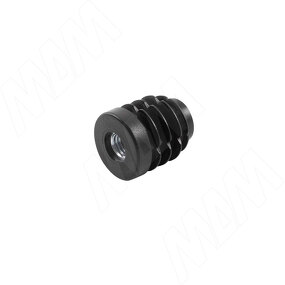 Фото PULSE Подпятник для круглой трубы D25 мм, с резьбой М8, черный (HL.R.25.M8.BL)