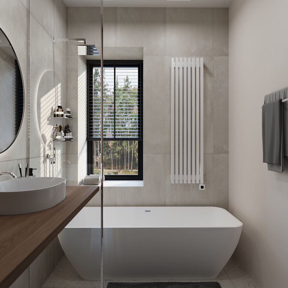 Фото №3  Радиатор Warmmet Luxe 60VE длина 750 мм секций 8 цвет белый  тип подключения: нижнее левое
