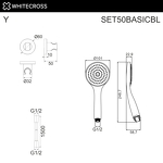 Превью фото №2  Душевой гарнитур точечный WHITECROSS SET50BASICBL (черный мат)