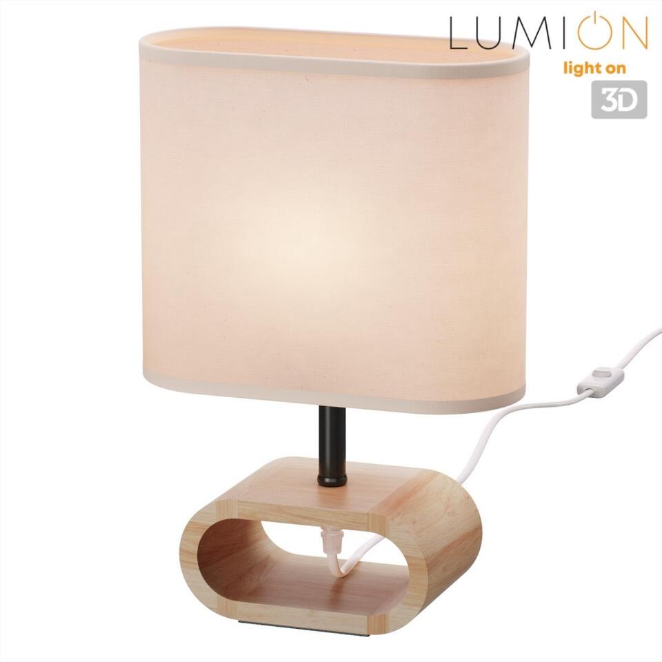 Фото №8  Настольная лампа LUMION 8199/1T COUNTY LN26 511 бежевый, дерево/текстиль Настольная лампа E27 1*60W 220V MADERANA