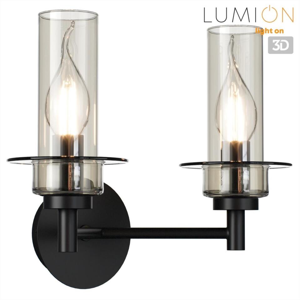 Фото №6  LUMION 6555/2W CLASSI LN26 100 черный/дымчатый/металл/стекло Бра E14 2*40W 220V MADONNA