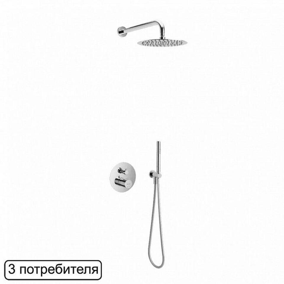 Фото №3  EXCELLENT Термостатическая душевая система скрытого монтажа Pi AREX.SET.1248CR (хром)