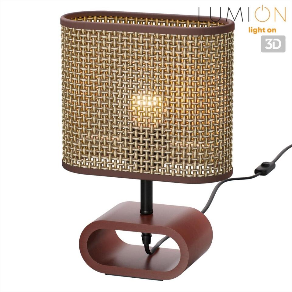 Фото №8  Настольная лампа LUMION 8200/1T COUNTY LN26 511 кофейный/коричневый, дерево/текстиль Настольная лампа E27 1*60W 220V MADERANA