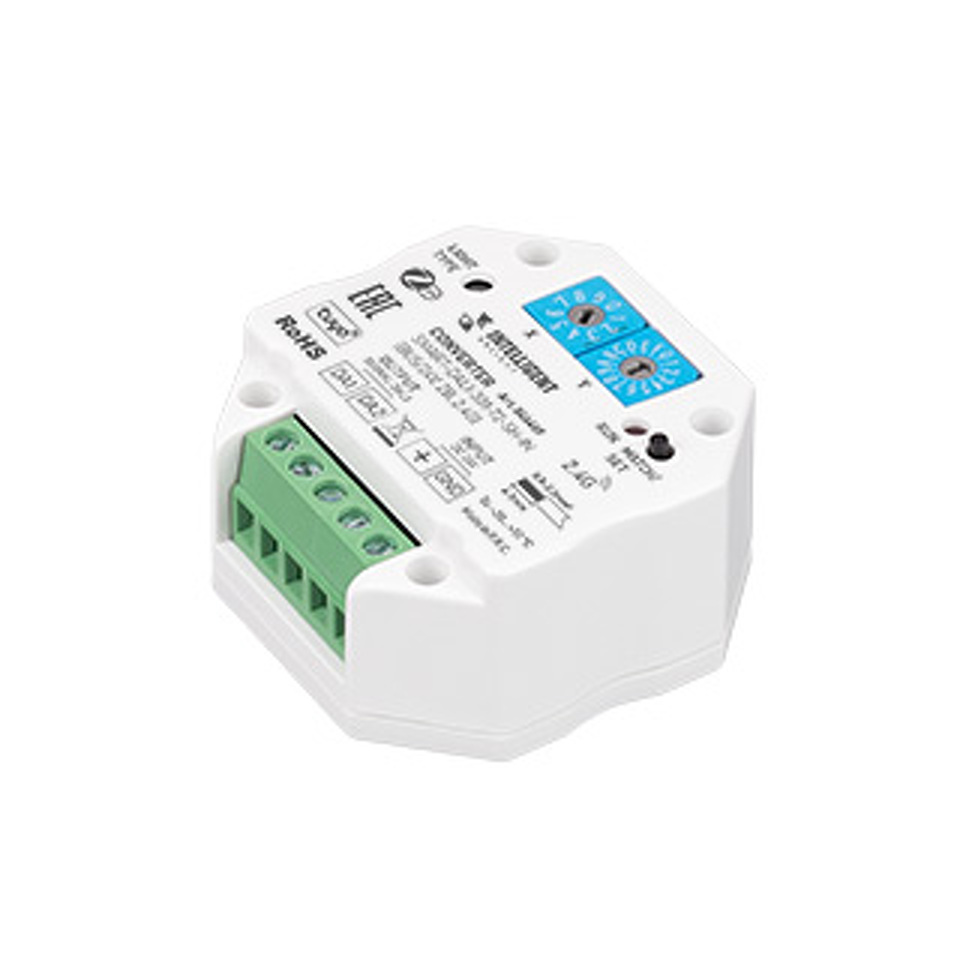 Фото №1  IARL INTELLIGENT ARLIGHT Конвертер SMART-DALI-301-72-SH-IN (BUS/24V, ZB, 2.4G) ( IP20 Пластик, 5 лет)