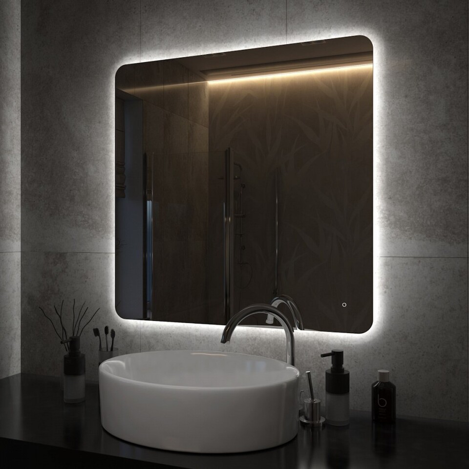 Фото №15  Teymi Зеркало Solli Oreol Pro 80х80, LED подсветка, сенсор
