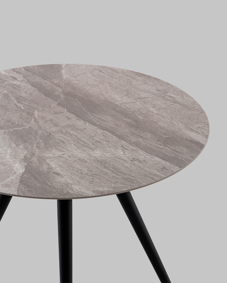 Фото №6  Стол Ники круглый столешница керамика Italian light grey 800