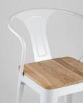 Превью фото №7  Стул TOLIX ARM WOOD с подлокотниками белый