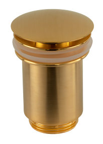 Фото Донный клапан с переливом 1”1/4 Remer 905CC114BG, золото брашированное