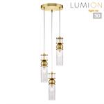 Превью фото №1  Подвесной светильник LUMION 8276/3A MODERNI LN26 161 латунь/прозрачный, металл/стекло Подвес Е14 3*40W 220V DENVER