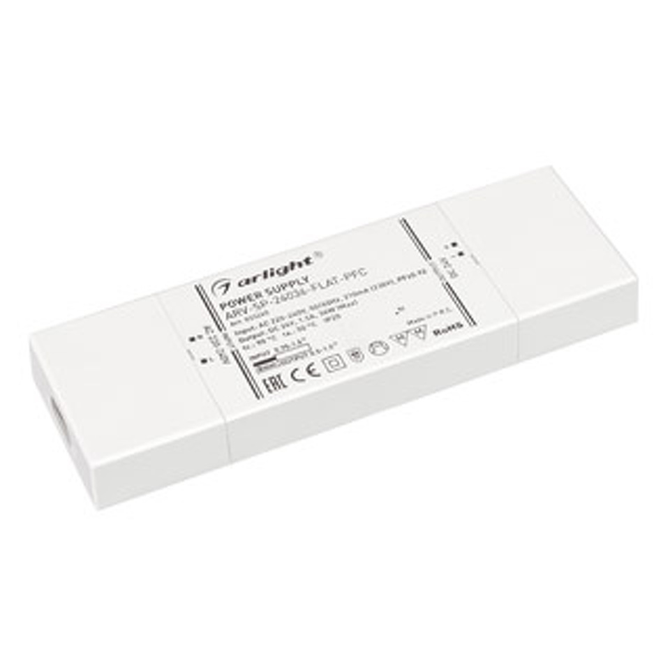 Фото №1  Arlight Блок питания ARV-SP-24036-FLAT-PFC (24V, 1.5A, 36W) ( IP20 Пластик, 5 лет)