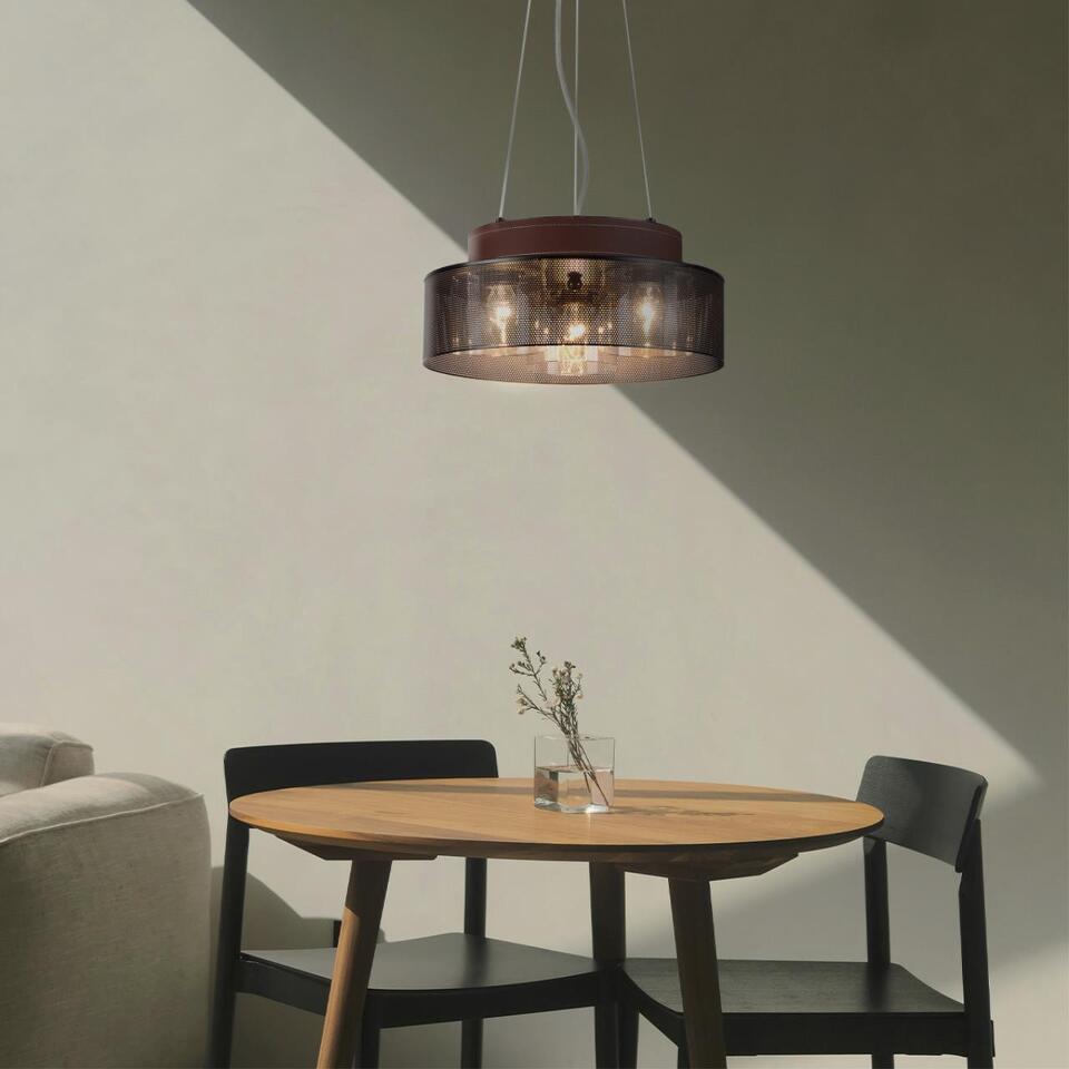 Фото №9  Подвесной светильник LUMION 6598/3C MODERNI LN25 000 черный/черный. коричневый металл, эко кожа/металл, стекло Подвесной светильник Е27 3*60W 220V BASALTO