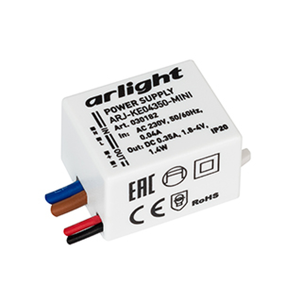 Фото №1  Arlight Блок питания ARJ-KE04350-MINI (1.4W, 350mA) ( IP20 Пластик, 5 лет)