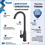 Превью фото №2  Watersense Смеситель для кухни Lina, черный матовый T10224
