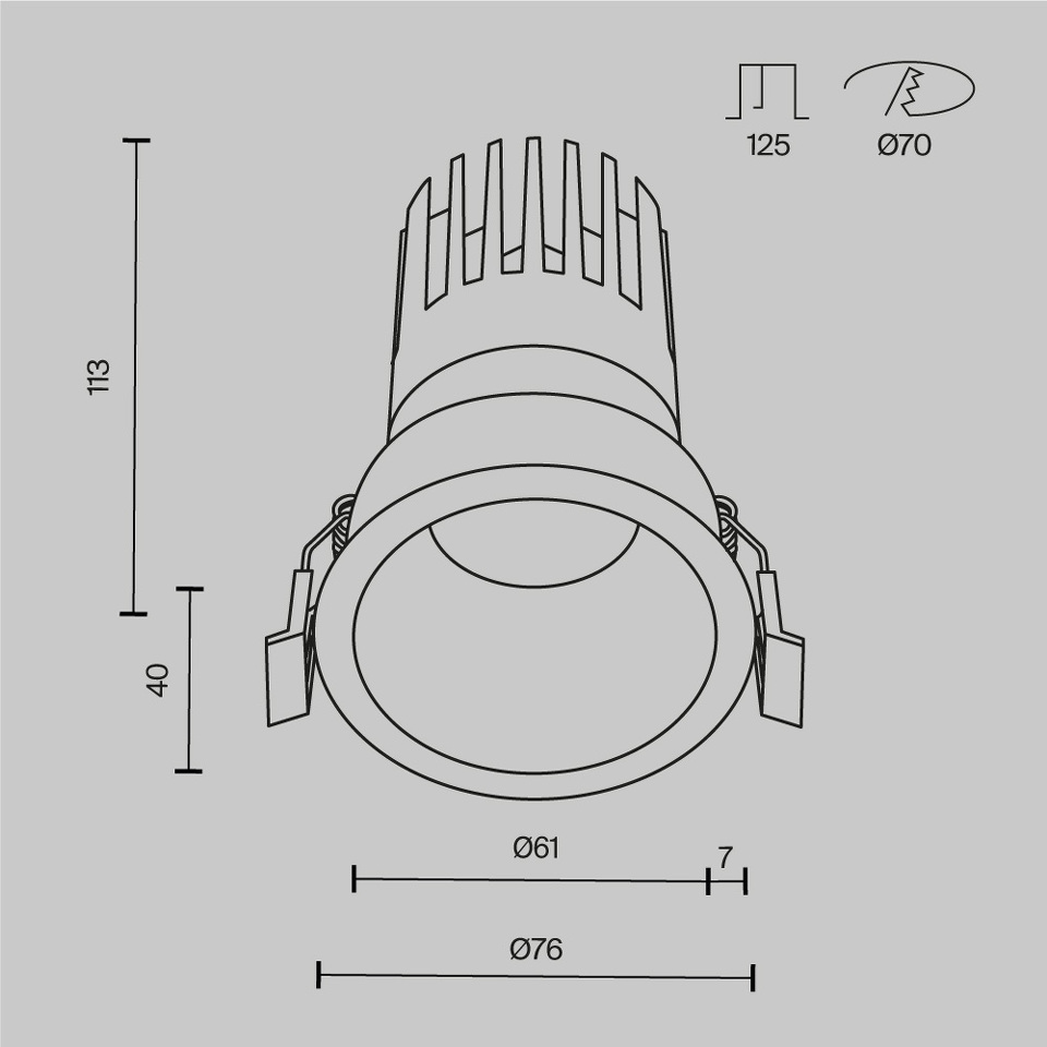 Фото №11  Встраиваемый светильник Technical DL118-15W-2.7K-B