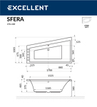 Превью фото №3  EXCELLENT (РАСПРОДАЖА) Ванна Sfera 170x100 (лев)