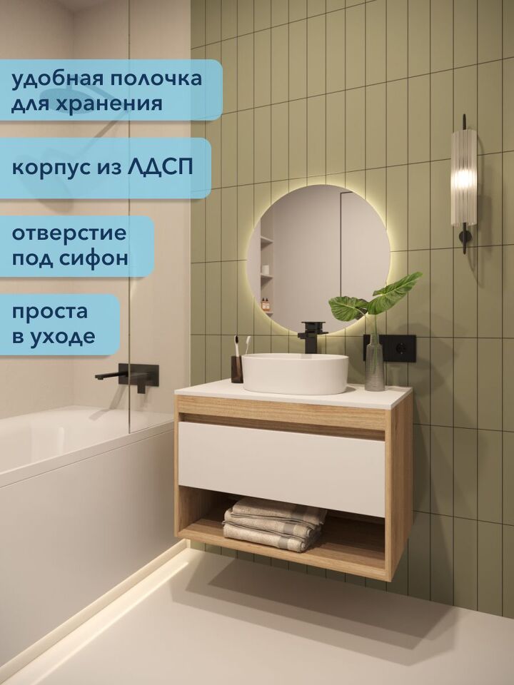 Фото №4  Watersense Belinda корпус дуб фасад белый W00547
