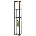Превью фото №3  Торшер LUMION 8093/1F COMFI LN26 460 черный/белый, дерево/текстиль Торшер Е27 1*60W 220V PRACTIC