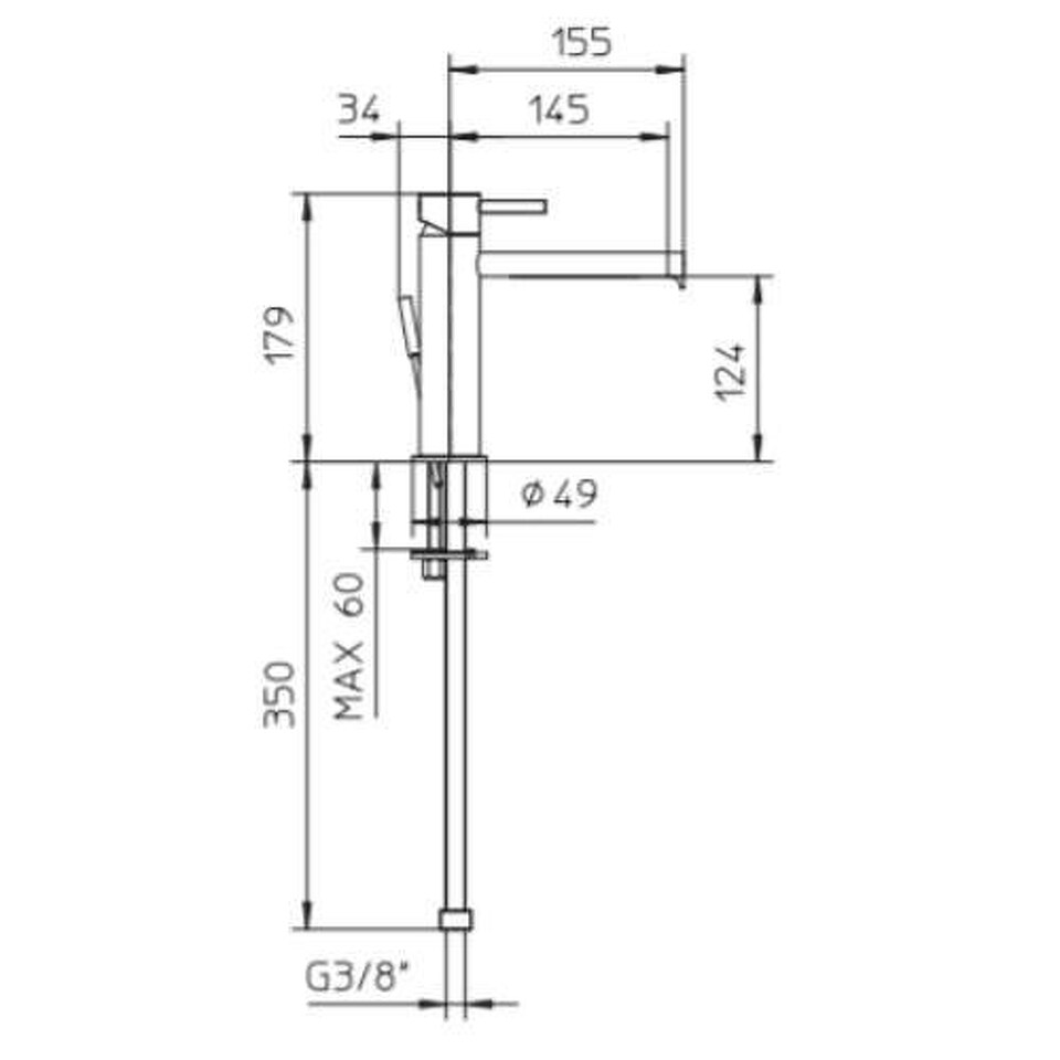 Фото №2  493045XX Palazzani MIDI смеситель для раковины Матовый белый, HRP 43/04Q