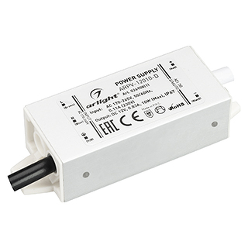 Фото №1  Arlight Блок питания ARPV-12010-D (12V, 0.83A, 10W) ( IP67 Металл, 3 года)