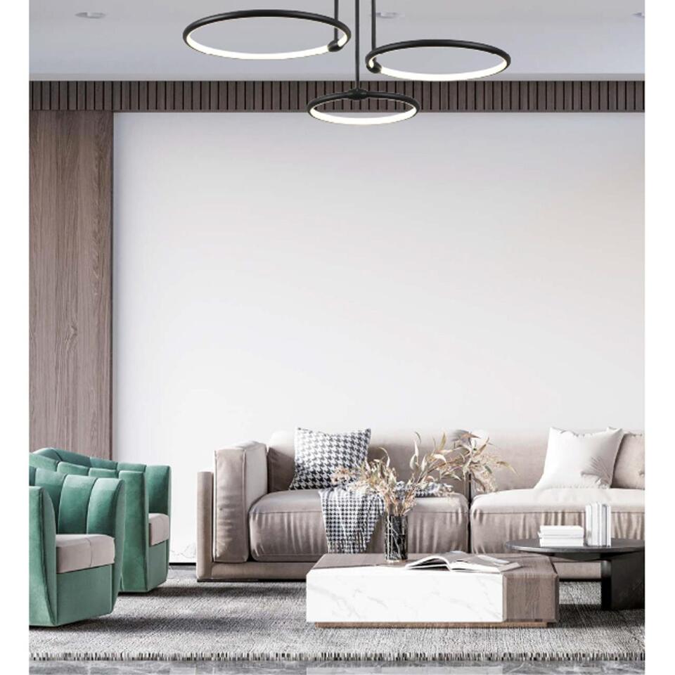 Фото №4  Люстра LUMION 6506/66CL LEDIO LN26 271 чёрный Люстра потолочная с ПДУ LED 66W 3000-6000K 220V URSULA