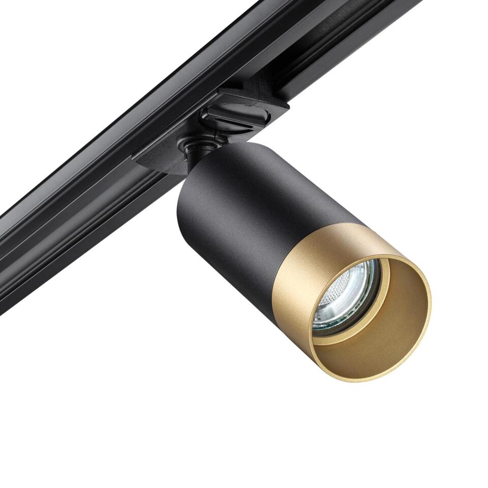 Фото №5  NOVOTECH 370863 PORT NT22 202 черный/золото Светильник трековый однофазный двухжильный IP20 GU10 9W 220V SLIM