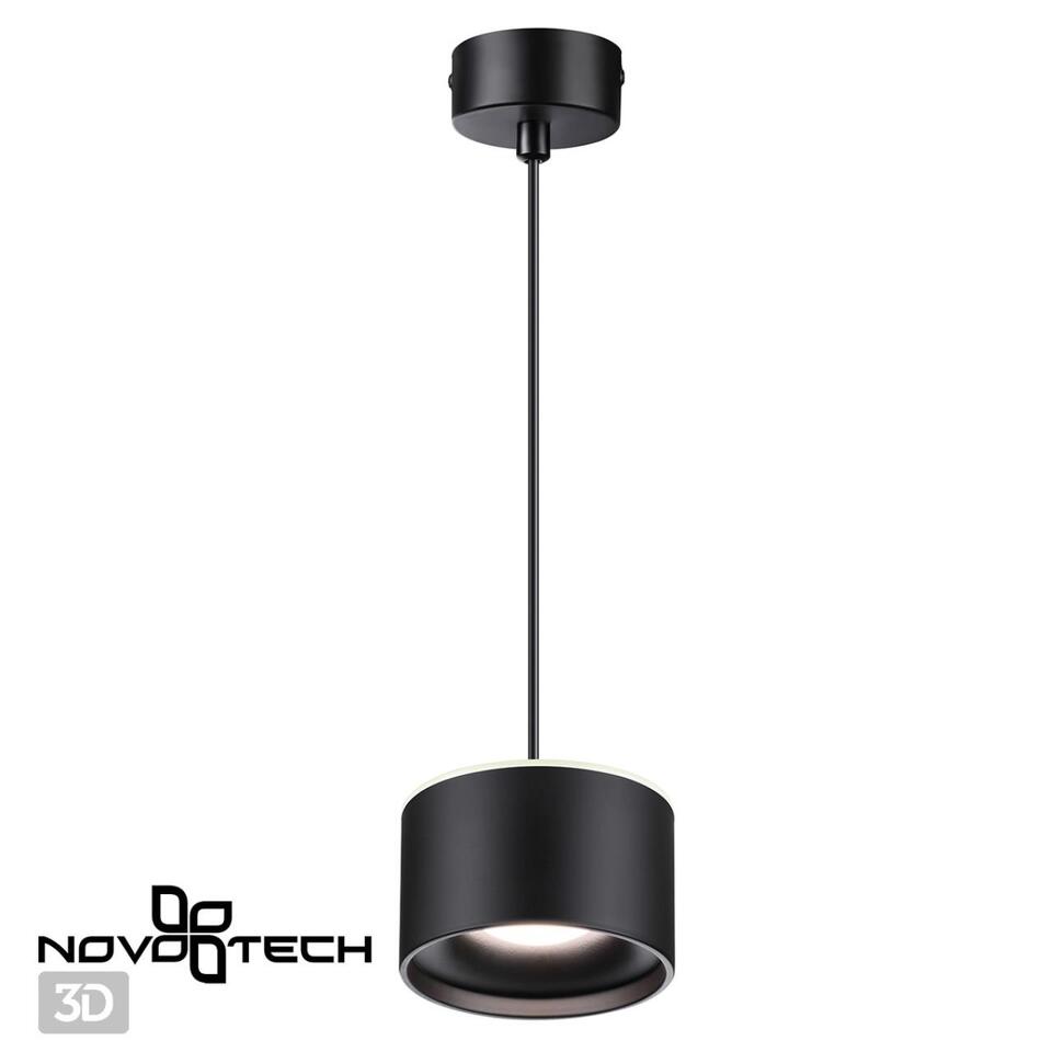 Фото №6  Подвесной светильник NOVOTECH 358968 OVER NT22 352 черный Светильник накладной с переключ. цв. температуры, провод 2м IP20 LED 3000К\4000К\6000К 12W вниз + 3ВW вверх 110-265V GIRO