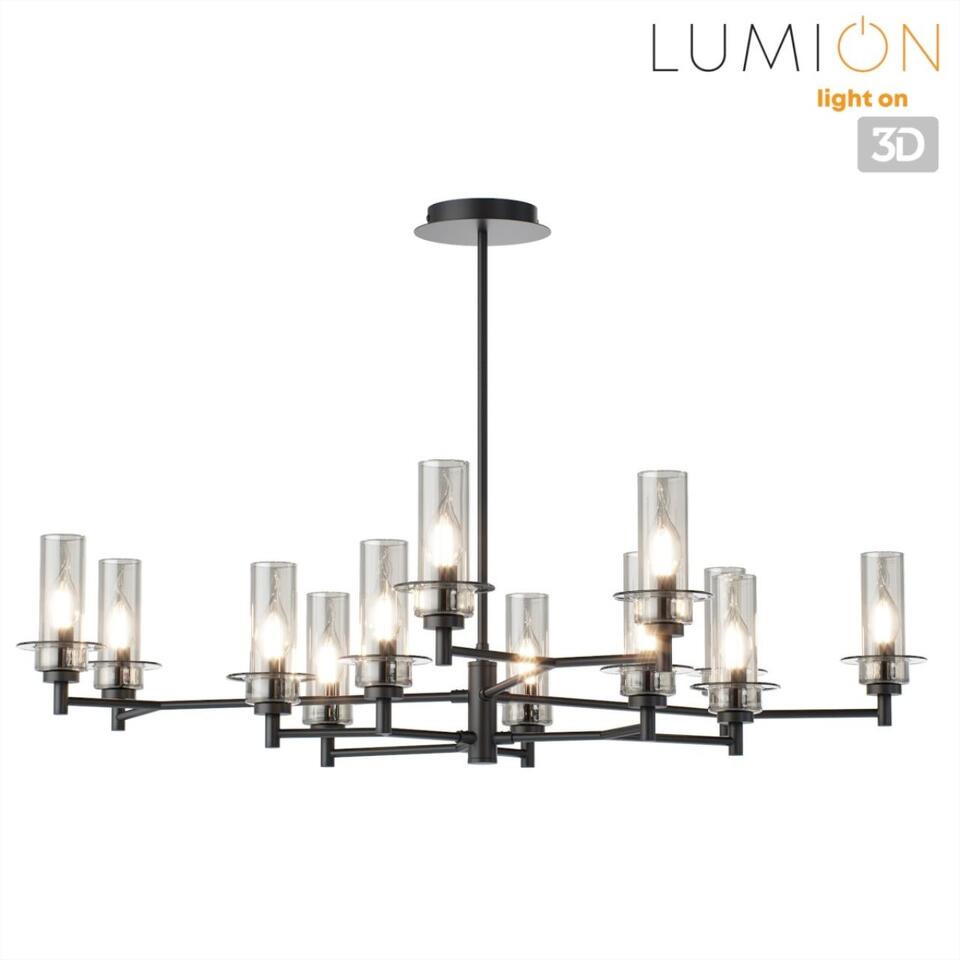 Фото №8  Люстра LUMION 6555/12C CLASSI LN26 100 черный/дымчатый/металл/стекло Люстра потолочная E14 12*40W 220V MADONNA