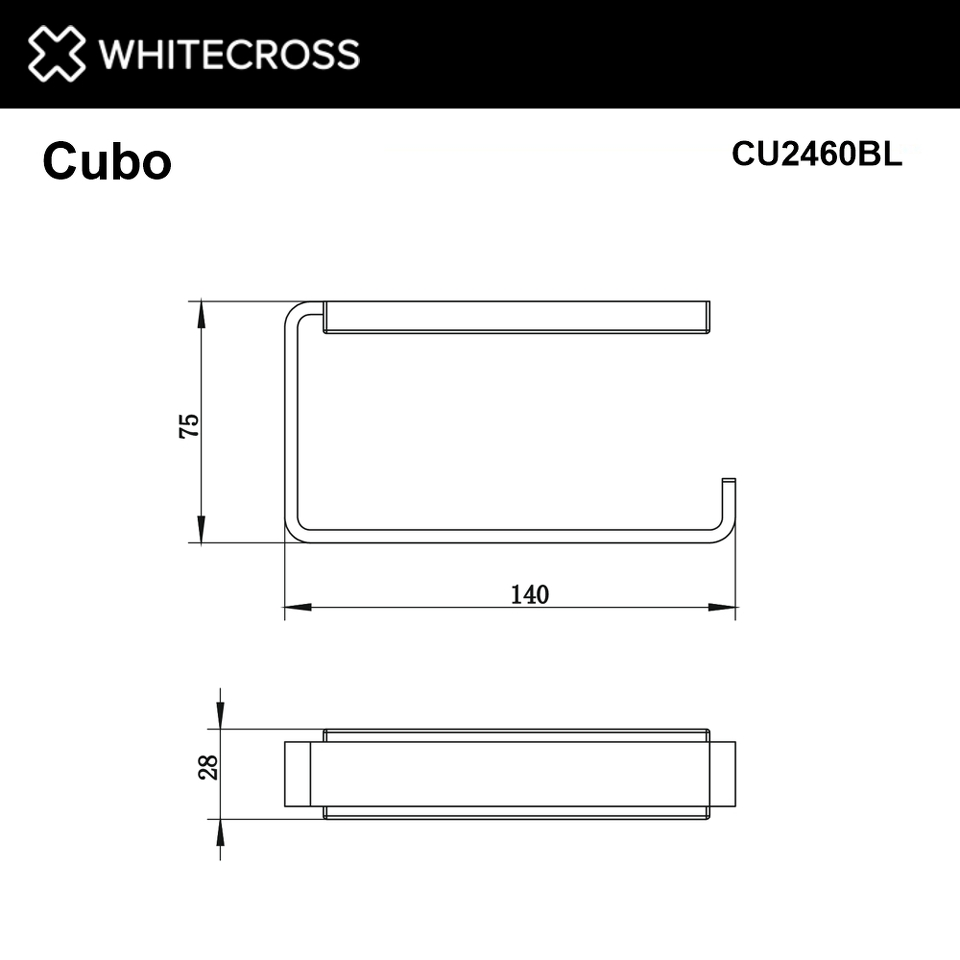 Фото №2  Держатель туалетной бумаги WHITECROSS Cubo CU2460BL (черный мат)