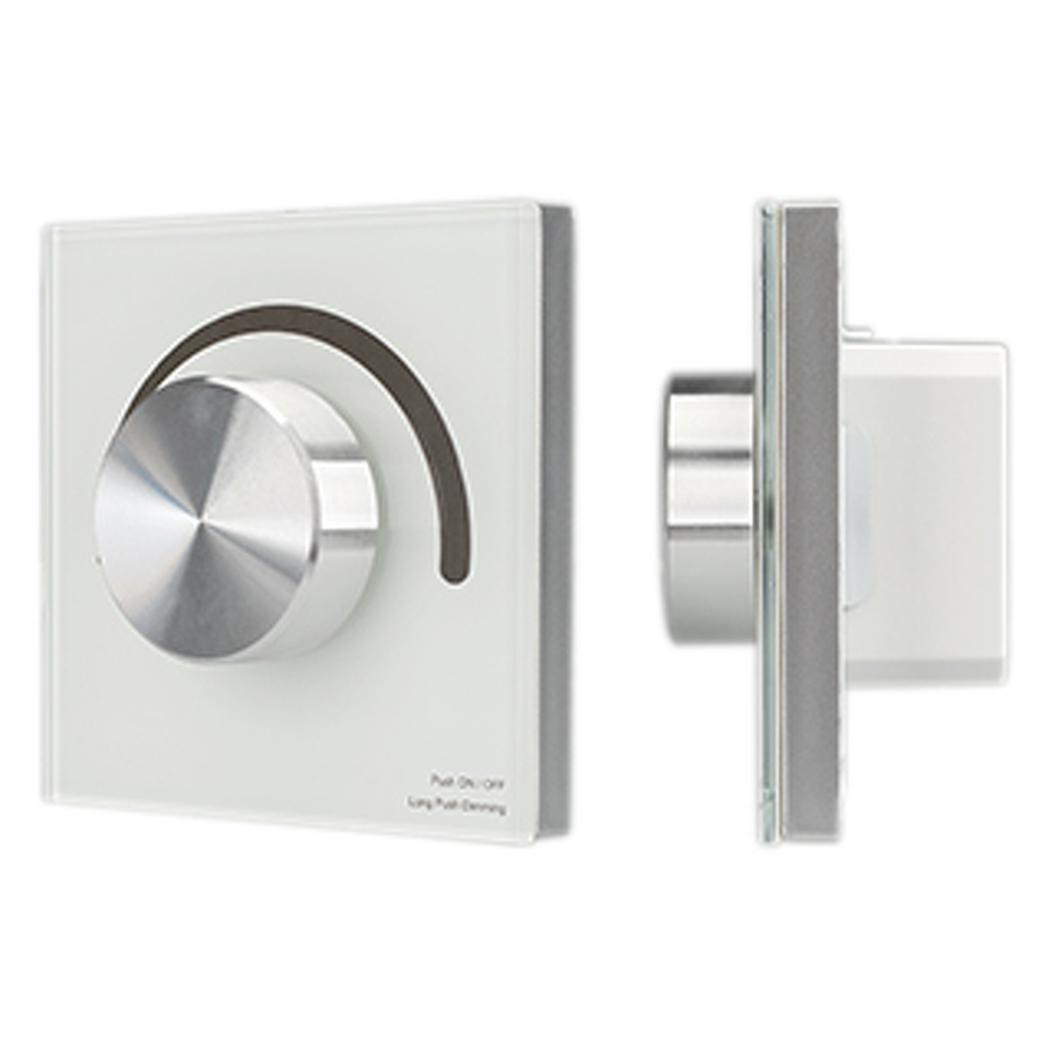 Фото №1  Arlight Панель SMART-P98-DIM-G-IN White (230V, 1.5A, 0/1-10V, Rotary, 2.4G) ( Стекло)